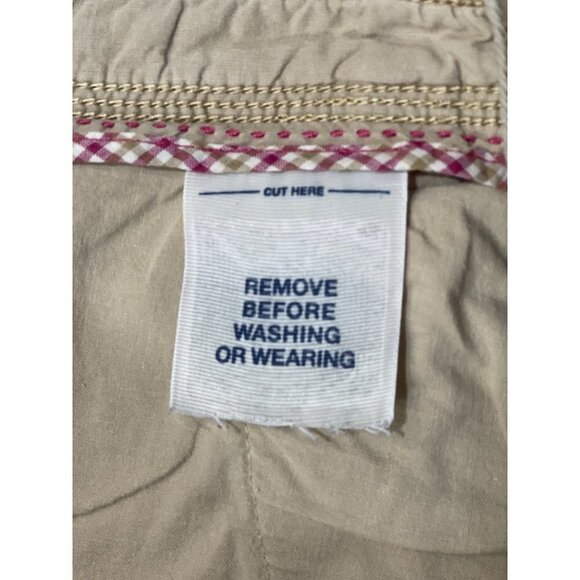 OLD NAVY Wide Leg Twill Trousers Women's 10 Regular Tan Low-Rise Button Pockets - Picture 15 of 16